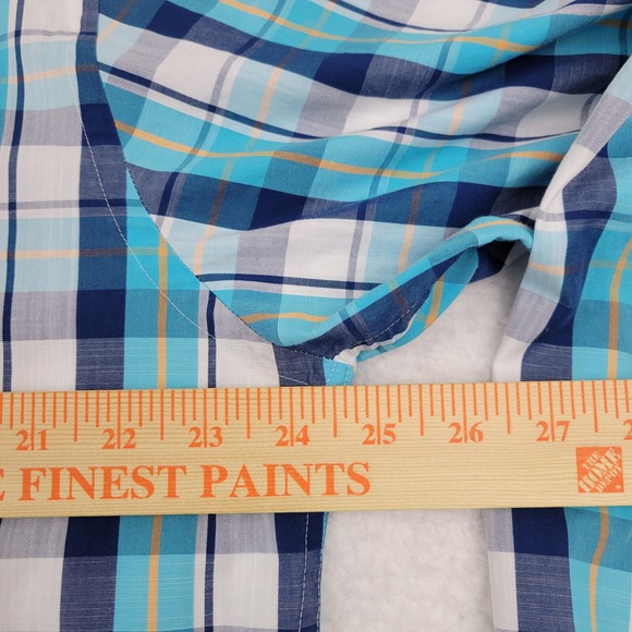 Southern Tide Auto‎ Pilot Plaid Sport Shirt Mens Large L Classic Fit Blue Orange - Picture 5 of 8